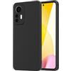 NEW'C Cover per Xiaomi 12 Lite in custodia silicone ultra sottile nero [Ultra Leggera]