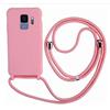 Ququcheng Cover Compatible con Samsung Galaxy S9 Plus,Cellulare Girocollo Custodia con Cordino TPU corda Silicone Case Bumper per Samsung Galaxy S9 Plus Custodia-Pink