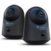 Ctronics Telecamera Interno Senza Fili a Batteria, 2K 3MP, Nero, 2 Pezzi | Visione Notturna IR 20m, Accesso App/PC, FTP/TF 128GB/Cloud, Rilevamento PIR, Audio Bidirezionale, WiFi 2.4GHz