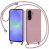 AOMYKE Cover per Samsung Galaxy A36 5G con Cordino, Custodia con Laccio Collana Tracolla Collo Liquido Silicone Antiurto TPU Antiurto AntiGraffio Case - Rosa