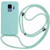 Ququcheng Cover Compatible con Samsung Galaxy S9 Plus,Cellulare Girocollo Custodia con Cordino TPU corda Silicone Case Bumper per Samsung Galaxy S9 Plus Custodia-Verde
