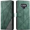 SONWO Cover per Galaxy Note 9, Flip Caso in PU Pelle Case Cover Portafoglio Custodia per Samsung Galaxy Note 9, [Kickstand] [Slot per Schede], Verde