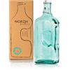 NORZN BROTHERS Bottiglia vetro 2 litri con tappo per acqua, succhi, latte, Bottiglie da tavola e adatto per frigorifero, Caraffa acqua vetro riciclato al 100% senza additivi - Colore turchese