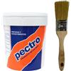 PECTRO Pittura bianca antiumidità 750 ml + pennello incluso - Pittura opaca traspirante per pareti e soffitti interni - Ideale per bagni, cucine e seminterrati