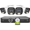 SANNCE 2K Kit Telecamere Videosorveglianza Esterno PoE, 6MP NVR 8CH 1TB HDD | 4×3MP Telecamera da Esterno IP, Visione Notturna 30m, Rilevamento Persone/Veicoli, Audio, IP67 Videocamera Sorveglianza