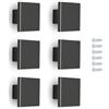 Poliplast - Set da 6 Pomelli, Design a quadrato, per Cucina, Armadio e Cassetti, Verniciato a mano, Colore Nero, Art. 22q