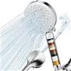 BOTC Soffione Doccia Anticalcare, 7 Modalità di Spruzzo, Doccino Alta Pressione con Filtrazione a 20 Strati, Rimuove L'acqua Dura, il Cloro e il Calcare (Argento)