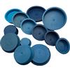 TOOLDO Spine per fori di gomma, tappi per fori in gomma, colore blu a incasso, con guarnizione per tubo in acciaio chiuso, diametro 95 mm, 1 pz