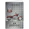 Les Collections Rétro Biglietto per moto HISTORIC Route 66 Legend Bike on the Legend Road, licenza ufficiale, argento lucido, biglietto aperto bianco 23 x 17 cm, con busta bianca, 12 x 17,5 cm, con busta bianca, per