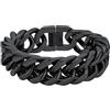 FaithHeart 17 MM Bracciale Uomo Acciaio Bracciale Collezione Minimalista Unisex Taglio a Diamante Larghezza 12 cm Catena Cubana Solida Lunghezza 19/21/23 cm Antiallergico
