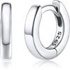 Silvora Orecchini Cerchio Donna Uomo Argento 925, 6mm Orecchini Donna Argento, Orecchino a Cerchio Piccolo Uomo Brillante, Idee Regalo per Compleanno Anniversario Natale