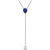 Silvora Collana Argento S925 Catena a Y con Ciondolo Pietra Portafortuna Regolabile Lacrima Cubic Zirconia Collana Pietre Dodici Mesi Collana Pietra Sintetica in Argento Birthstone