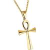 HIJONES HIJOENS Uomo Acciaio Inossidabile Oro Semplice della Collana del Pendente Dell'Anello Ankh dell'Annata 64mm