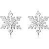 Clearine Orecchini Donna 925 Argento Zirconia cubica Amabile Fiocco di neve Stud Trasparente
