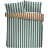 Appletree Heritage Eloise - Set copripiumino a righe, 100% cotone, super king size, 260 x 220 cm, motivo a righe con volant, 68 fili