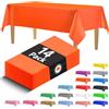 HSGUS 14 tovaglie monouso in plastica arancione, 137,2 x 274,3 cm, rettangolari, colori rosso, blu, nero, bianco, verde, oro, rosa, utilizzabile per interni o esterni.