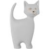 DRW Figura di un gatto in ceramica in bianco e oro sabbia 24x9x40 cm