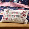 Catherine Lansfield Merry Christmas - Cuscino a punto croce, 30 x 50 cm, colore: Naturale