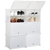 Mondeer Scarpiera per Scarpe e Idee, Pieghevole con 6 Ripiani, Organizer Modulare per Risparmiare Spazio (Bianco)