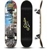 Sefulim Skateboard, skateboard professionale con cuscinetti ABEC-9 a 7 strati in acero duro, skateboard completo per adulti, ragazzi, bambini e principianti…