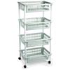 DRW Verdulero Carrello Cucina 4 cestini PVC Verde 40x30x85 cm