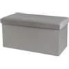 DRW Pouf arcon pieghevole in MDF e tessuto grigio chiaro