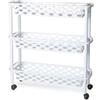 DRW Carrello stretto 3 cestini Cucina e bagno PVC Bianco 18.5x61x58 cm