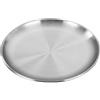SINJEUN Confezione da 8 piatti piani in acciaio inox da 25,5 cm, piatti rotondi a doppio strato, piatti in metallo spazzolato argento per campeggio, mangiare, barbecue, bistecca, insalata
