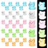 Tinoaly 20 Pezzi Gatto in Miniatura Luminoso, 5 Colori Mini Gatto in Resina Piccole Statuette di Gatti Miniatura Figurine di Animali che si Illuminano al Buio per Decorazioni da Giardin