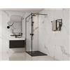 Piatto per doccia da posare o da a incasso 120 x 80 cm in Resina con sifone Nero - MIRNOSA
