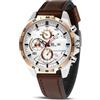 OFFCUP Orologio Uomo Orologio Analogico al Quarzo Orologi da Uomo Cronografo Orologi da Polso Casual Sportivo Moda Classico Elegante Con Cinturino in Pelle Con Data