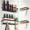 GOUNNU Mensola Doccia Senza Foratura, 4 Pezzi Mensole Bagno Acciaio Inox, Resistente alla Ruggine, con Ganci Organizer Bagno Parete Shampoo, Porta Oggetti Doccia Robusto (2 Scatole di Sapone)