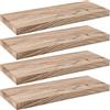 Zhufas 4 pezzi Mensole da Muro, Mensola da Parete in legno da 40 cm, Mensola Sospesa in Paulownia, Mensola Galleggiante, Adatta per Soggiorno, Cucina, Bagno (Marrone Chiaro)