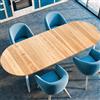 Surwin Tovaglia Ovale con Bordo Elastico, Antiscivolo Elastico Copritavolo Ovale Antimacchia Protezione Tavolo Casa Ristorante Sala da Pranzo Giardino -3D venatura del legno (Giallo,107x152cm)