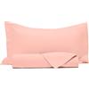 VANITA' DI RASO Set Lenzuola federe Parure Letto in Raso di Puro Cotone Made in Italy SINGOLO ROSA