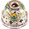Generico Coppa in ceramica siciliana Santo Stefano di Camastra attacco piccolo E14 ricambio per lampadario lampada applique plafoniera decoro fiori
