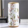 LFIEVO Portaombrelli in Ceramica con Motivi Decorativi Porta Ombrelli Multifunzionale da Terra per Il Soggiorno Vaso in Ceramica Vintage Adatto per La Casa L'Ufficio E L'ingresso(White-1)