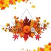 Ghirlanda Autunnale Per Porta Con Zucca E Foglie D'Acero - Decorazione 55,9 Cm Per Ringraziamento E Raccolto