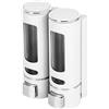 zeryor Dispenser doppio di liquidi da parete, 350/400/800 ml, per sapone, shampoo, gel doccia, ideale per bagno, hotel e altro (800 ml)