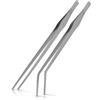 ACEONE Pinze per piante acquatiche, 2Pcs Lungo Pinze dritte in acciaio inossidabile da 38CM e pinzette a punta curva per acquario