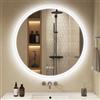 S'bagno Rotondo Specchio Bagno con Luce 80cm, Specchio Bagno LED con Bluetooth, Antiappannamento, 3000K/4000K/6500K, Dimmerabile, Vetro Temperato HD, Funzione di Memoria, IP44