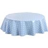 Home Direct Tovaglia in Tela Cerata plastificata Rotonda 140 cm Pois Piccolo Blu grigio