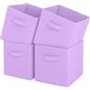 Pinkgarden Scatola Portaoggetti, Cubo Pieghevole in Tessuto con Maniglie per la Casa, la Stanza dei Bambini, l'armadio e l'organizzazione dei Giocattoli, 4 Pezzi, 26,7 x 26,7 x 27,9 cm, Viola