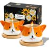 Kinforse Candele Profumate Artigianali con Design Gufi - Regalo Donna Compleanno Elegante, Confezione da 6 Pezzi in Scatola Decorata - Idea Regalo Perfetta per Lei (corgi lavanda&arancia dolce)