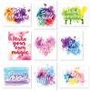Outus Set 9 Poster Murale Ispiratrici Stampe d'Arte dell'Acquerello Pittura Astratta Poster Motivazionali Frasi per Soggiorno Camera Ufficio Decor della Stanza dei Bambini 8 x 10 Pollici Senza Cornice