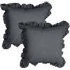 MiOYOOW 2 Pezzi Federe per Cuscini, 45 X 45 cm Federa Cuscino con Volant, Copricuscini Decorativo per Divano per Casa Camera da Letto Soggiorno