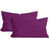 npluseins Set da 2 federe in cotone - jersey - tanti colori 1331.1812, 40 x 60 cm, lilla