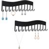 VOSSOT 2PCS Portacollane Da Parete Metallo Nero Organizer Gioielli Da Appendere Con Ganci Supporto Muro Per Collane, Bracciali, Orecchini Salvaspazio Con Viti Per Camera Bagno
