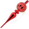 com-four Puntale per albero di Natale, in vero vetro lucido, rosso (31 cm)