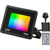 Phlbao Faretto LED RGB da 10 W, per esterni, 16 milioni di colori e 20 modalità, IP66, impermeabile, luce d'atmosfera da giardino